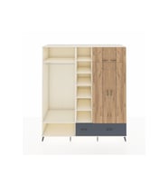 Kronos Dolap 12 Raflı 2 Çekmeceli 2 Askılı 220x59x243 Aytaşı-Çam/Antrasit