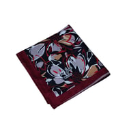Vav İpek Kadın Micro Twill Sport Çiçek Desenli Eşarp (Bordo-Siyah)