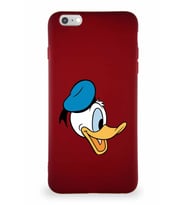 Apple iPhone 6S Plus Soft Premier Kapak Donald Duck-F Tasarımlı Silikon Kılıf - Mürdüm (Şeffaf)