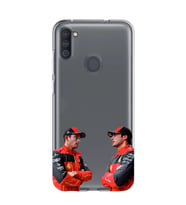 Samsung Galaxy M21 Uyumlu Carlos Sainz ve Charles Leclerc Formula 1 Desenli Şeffaf Kılıfı