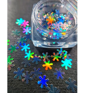 Şekilli Folyo Kar Tanesi - Kış Temalı Nail Art Tırnak Süsleme Pulu