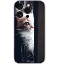 İphone 15 Pro Kılıf HD Desen Baskılı Kılıf - Kedi Bakışı