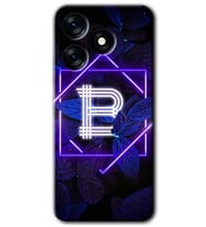 Tecno Spark 10 4G Kılıf HD Desen Baskılı Kılıf - Dark Neon Yaprak B Harfi