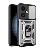 Y27 Kılıf Pars Lens Yüzüklü Silikon - Gümüş