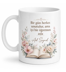 Öğretmene Doğum Günü Hediyesi Kişiye Özel İsimli Baskılı Kupa Bardak