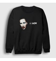 Presmono Unisex Siyah MM Marilyn Manson Sweatshirt 38736tt