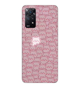 Redmi Note 11S - Note 11 Uyumlu Cute Pink Pig Tasarımlı Şeffaf Telefon Kılıfı