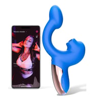 Fastieshop Telefon Kontrollü Hareket Algılama Özellikli Çift Uyarımlı Vibratör (Mavi)