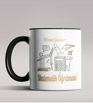 Kişiye Özel Matematik Öğretmeni Tasarımlı Siyah Renk Kupa 11 (Siyah)