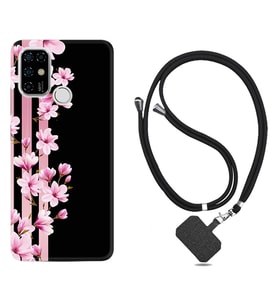 Casper E30 F20 X20 Kılıf Boyun Askılı Silikon Pink Flowers 3 1393