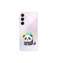 Samsung Galaxy A36 4G ile Uyumlu Splash Panda Tasarımlı Şeffaf Silikon Kılıf