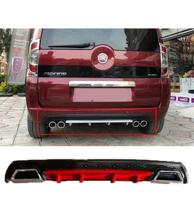 Fiat Fiorino Kırmızı Difüzör Çiftli Kare Egzoz Görünümlü D Tip Difizör