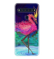 TCL 10L 10 Plus 10SE 20E 20SE 30SE L7 Kılıf Desemli Silikon Queen Flamingo 1748