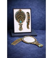 Vintage Tasarımlı Ayna & Tarak Seti Özel Kutulu Şık Hediye (Silver)
