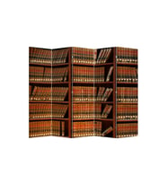 Bookshel Library 5 Kanatlı Oda Bölücü Çift Taraflı Kanvas Paravan