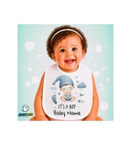Kişiye Özel Oğlan Çocuğu Keten Bebek Mama Önlüğü – Yumuşak, Emici, Yıkanabilir, Özel Tasarım P097