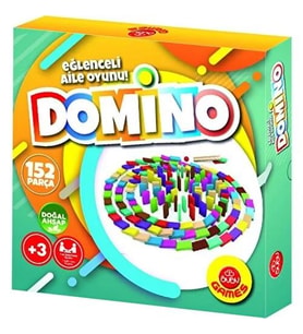 Bubu Games Renkli Domino 152 Parça Doğal Ahşap GM0049 (Çok Renkli)