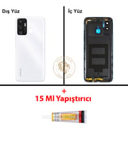 Infinix Hot 12 Play Beyaz Uyumlu Lensli Arka Kapak + B7000 Yapıştırıcı Arka Cam Batarya Pil Kapağı