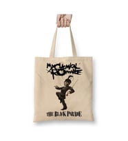 My Chemical Romance Beyaz Bez Çanta Uzun Saplı Alışveriş Çantası Plaj Çantası