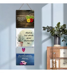 Ahşap Katlanabilir 3Lü Tablo - Tbl0009