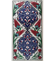 Armada Çini 10x20 Cm ED 229 Kobalt Rumi Desenli El dekoru Çini Karo