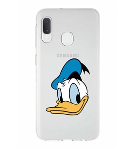 Samsung Galaxy A20e   Kapak Donald Duck Tasarımlı Şeffaf Silikon Kılıf