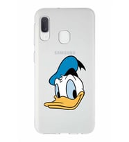 Samsung Galaxy A20e   Kapak Donald Duck Tasarımlı Şeffaf Silikon Kılıf