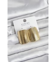 Gold Renk Pirinç Vintage Esintili Statement Küpe 5886 - HPSBYI5538-2458