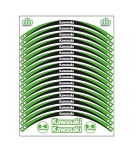 Skm Yeşil Siyah Kawasaki Uyumlu Reflektörlü 1 Set Jant Şeridi