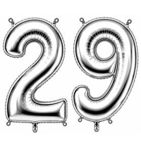 29 Rakam Folyo Balon Gümüş Rengi (76 cm)