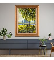 Altın Varaklı Paspartulu Çerçeveli Tablo a1129