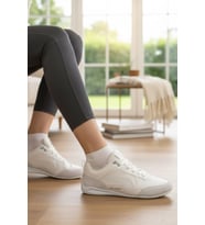 Enoch Unisex Tam Beyaz Yürüyüş Ayakkabısı - Düz Taban Spor Sneaker