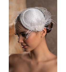 Nikah Aksesuar,nikah Kepi Vualet,nikah Şapkası,nikah Kep,gelin Şapkası,vualet, Tüllü Gelin Tokalı (Beyaz)