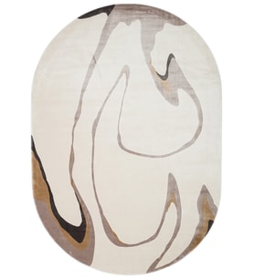 Krem Gri Soyut Modern Nisali Kilim Salon Halısı 7mm Viskon Polyester