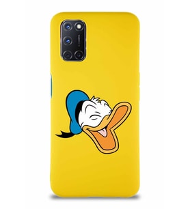 Oppo A52 Soft Premier Kapak Donald Duck-E Tasarımlı Silikon Kılıf - Sarı (Şeffaf)