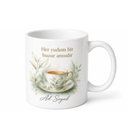 Beyaz Çay Temalı Baskılı Kupa Bardak Özel Tasarım Hediye