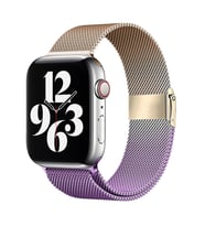 E2M APPLE WATCH 42-44-45-49MM KRD-31 METAL ÇİFT RENKLİ LİLA KORDON