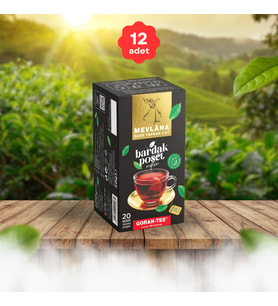 Mevlana Çay Bardak Poşet Siyah 20 li (12 KUTU)