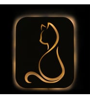 Lucenda Led Işıklı Kişiselleştirilebilir Kedi Temalı Tablo Gayne Dekoratif Gece Lambası (Sarı)