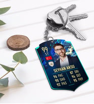 BK Gift Kişiye Özel Ahşap Anahtarlık Futbolcu Kartı-8