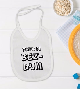 BK Kids Bezdum Tasarımlı Beyaz Bebek Mama Önlüğü-3