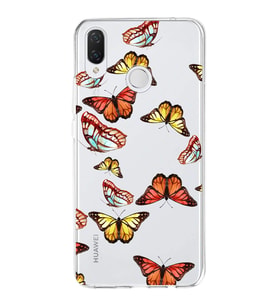 PrintiFy Huawei P Smart Plus ile Uyumlu 1mm Slim Fit Water Color 2 Baskılı Şeffaf  Kılıf