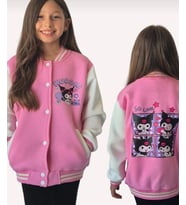 Cg Kids Kuromi içi Şardonlu Sırt Baskı Detaylı Kolej Ceket Pembee Renk Süper Kalite Kumaş Baskı (Çok Renkli)