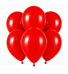 Kırmızı Renk Lateks Pastel Balon (30 cm) - 6 Adet