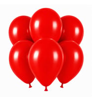 Kırmızı Renk Lateks Pastel Balon (30 cm) - 6 Adet