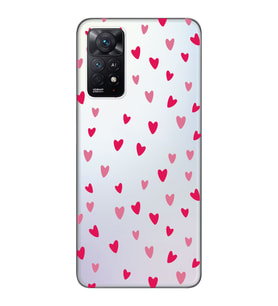 Redmi Note 11 Pro Uyumlu Minik Kalpler Tasarımlı Şeffaf Telefon Kılıfı