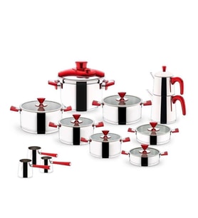 Aryıldız 22 Parça Piramid Red Cam İdeal Set (Karışık)