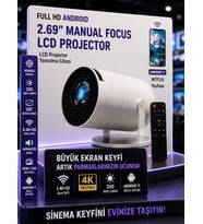 Android WiFi 4K UHD Projektör 2.69 İnç LCD 2.4G+5G Projeksiyon Kumandalı Ev Sinema Sistemi