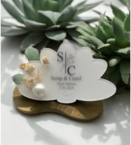 Söz Nişan Düğün Hediyesi Lotus Şeffaf Pleksi Magnet (10 Adet) sfflts1