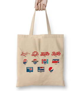 Pepsi Logo 07 Bez Çanta Uzun Saplı
